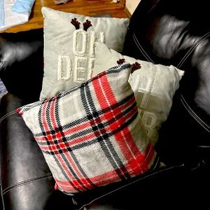 Set of three “ oh deer” holiday pillows